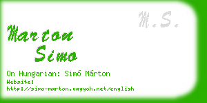 marton simo business card