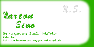 marton simo business card